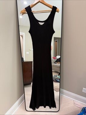 Misook Black Ribbed Tank Maxi Dress